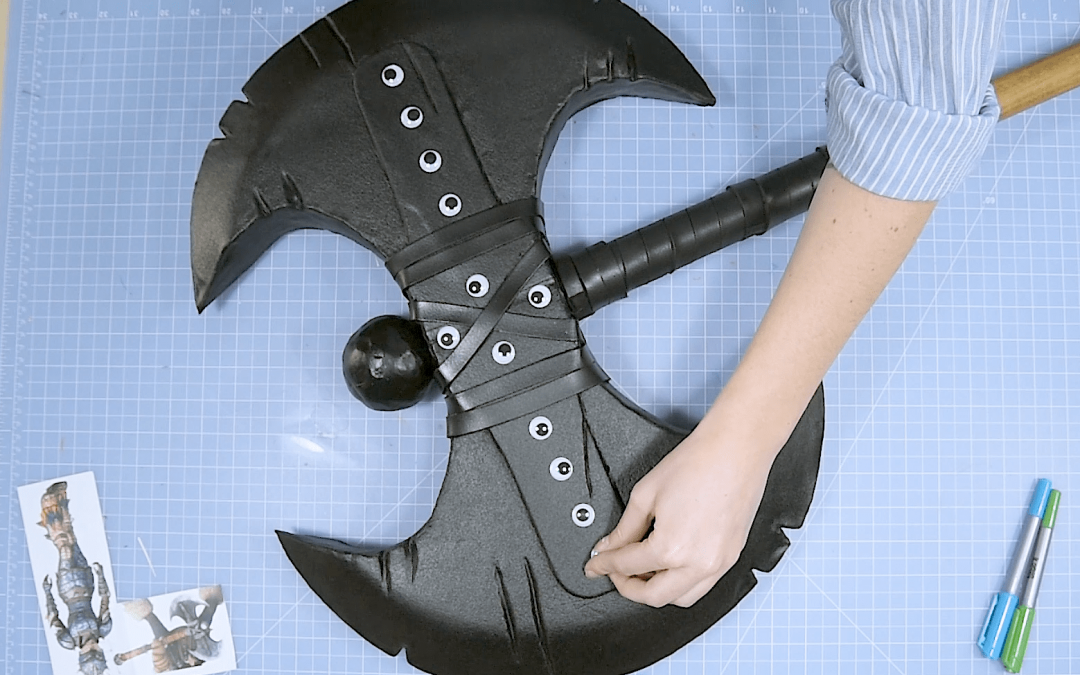 How to Add Screw Detailing to Foam Cosplay Weapons with Googly Eyes